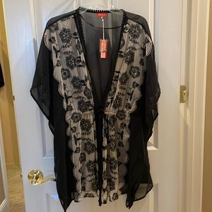 Sheer black and beige beaded cover up. Brand new!
